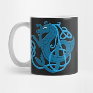 Blue Celtic Knot Seahorse Mug